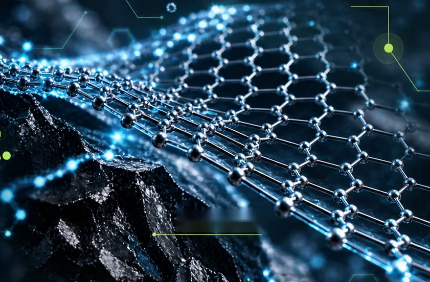 Scientific illustration of layered graphene nanosheets