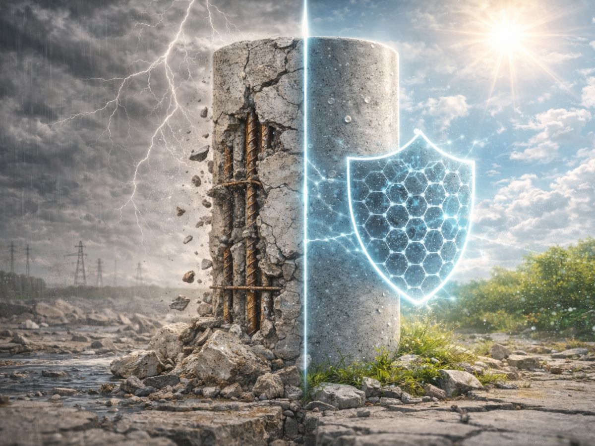 Concreto com grafeno e concreto sem grafeno