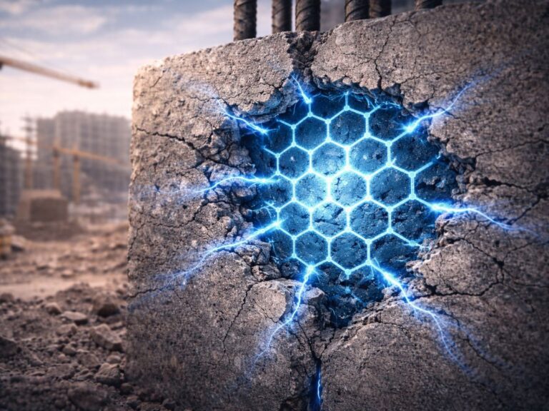 Grafeno reduzindo a formação de fissuras no concreto