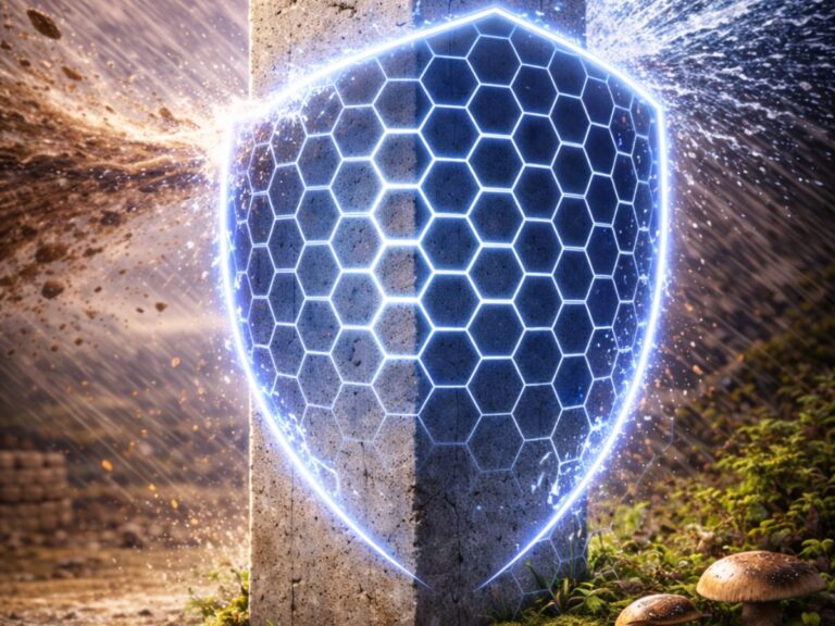 Proteção do concreto contra água e agentes químicos com grafeno